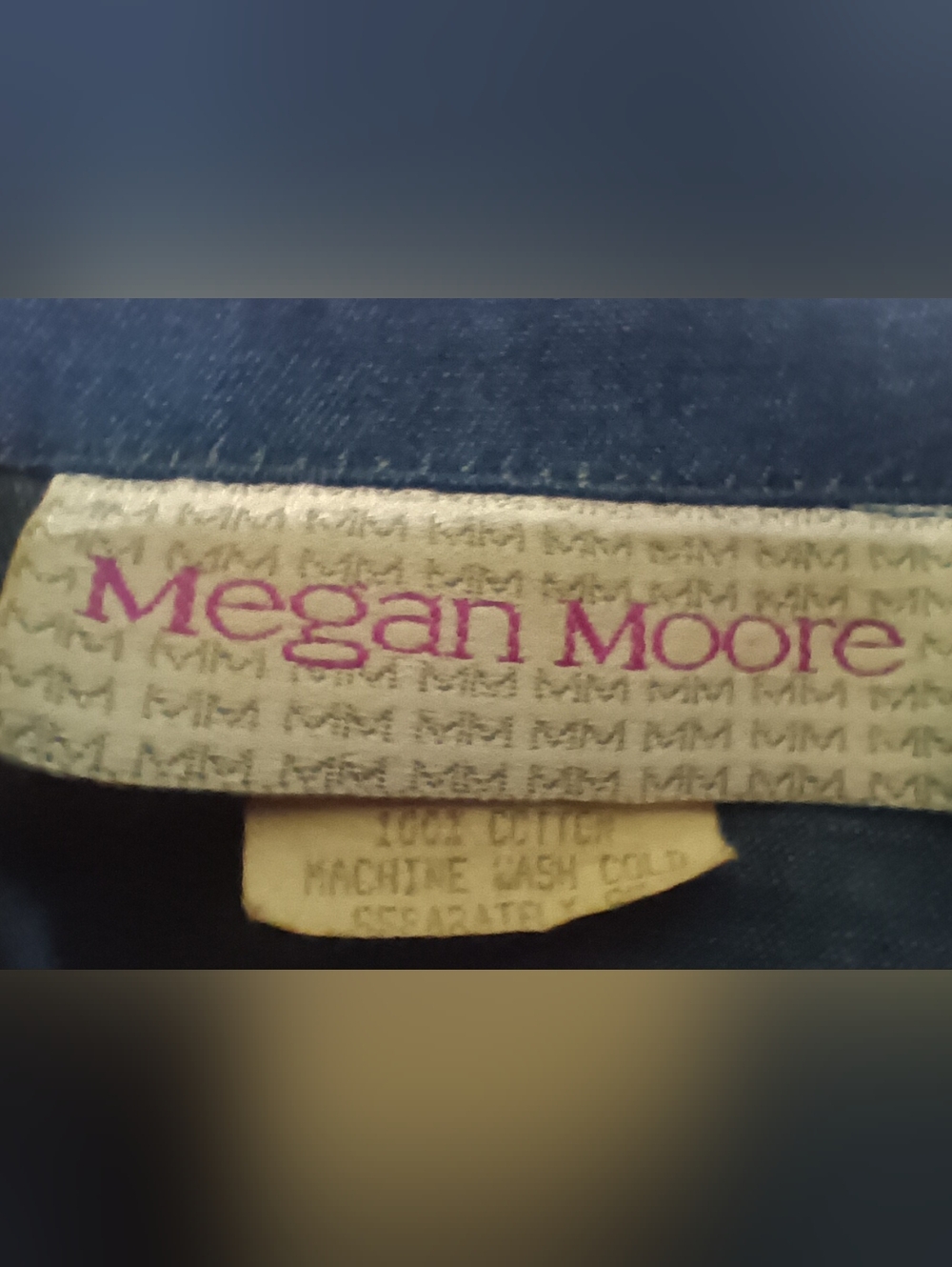 Vintage Megan Moore Size 6 One Button Women’s Denim Blazer Jacket Blue 80s - Picture 10 of 12